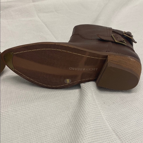 Lucky Brand Brown Ankle Booties with Double Buckle detail - Picture 11 of 12